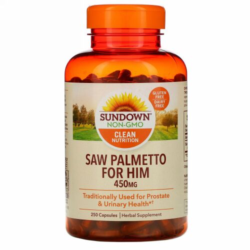 Sundown Naturals, ホール ハーブ、ノコギリヤシ、450 mg、カプセル250個