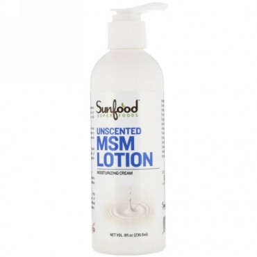 Sunfood, MSMローション、無香料モイスチャライジングクリーム、236.6ml（8fl oz）