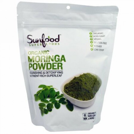 Sunfood, オーガニック・モリンガパウダー、8オンス（227g）