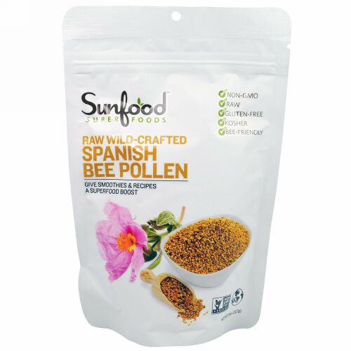 Sunfood, 未加工ワイルドクラフテッドスパニッシュビーポーレン、227g（8oz）