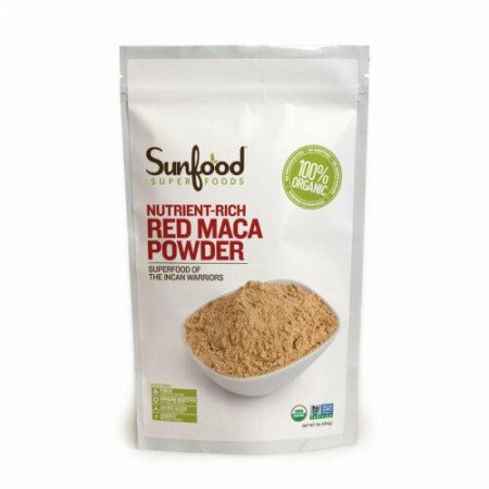 Sunfood, レッドマカ・パウダー, 栄養豊富, 1 ポンド (454 g) (Discontinued Item)