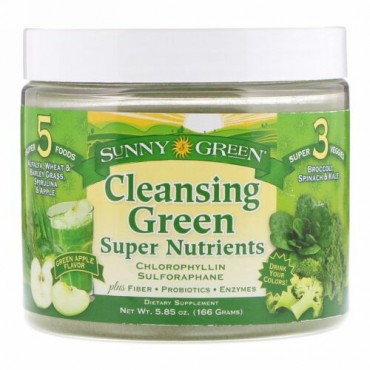 Sunny Green, Cleansing Green Super Nutrients, Green Apple, 5.85 oz (166 g) (Discontinued Item)