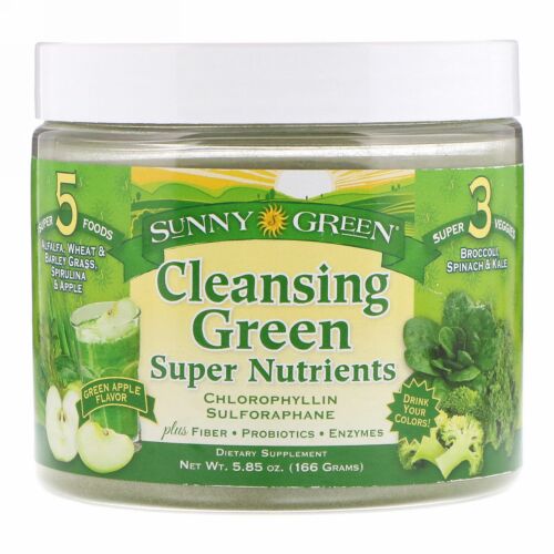 Sunny Green, Cleansing Green Super Nutrients, Green Apple, 5.85 oz (166 g) (Discontinued Item)