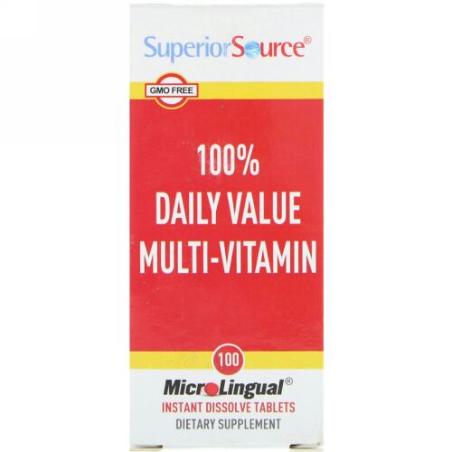 Superior Source, 1日適正摂取量の100% マルチビタミン, マイクロリンガル 即溶性錠剤 100錠 (Discontinued Item)