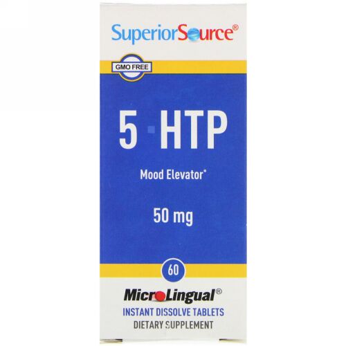 Superior Source, 5-HTP、50 mg、 MicroLingual 速溶性錠剤60錠