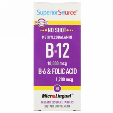 Superior Source, B-12, B-6 & Folic Acid, 30 MicroLingual Instant Dissolve Tablets (Discontinued Item)