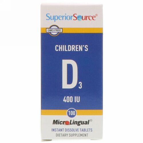 Superior Source, 子供用D3、400 IU、マイクロリンガル即溶性錠剤100錠