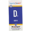 Superior Source, マイクロリンガル、D3、400 IU、100錠