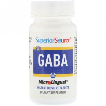 Superior Source, GABA, 100 mg, マイクロリンガル® さっと溶ける錠剤 100 錠