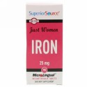 Superior Source, ジャスト・ウィメン、鉄分、25mg、瞬時に溶けるマイクロリンガル錠剤90錠