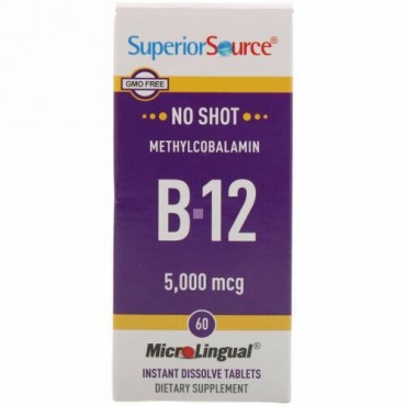 Superior Source, Methylcobalamin B-12, 5,000 mcg, 60 Tablets