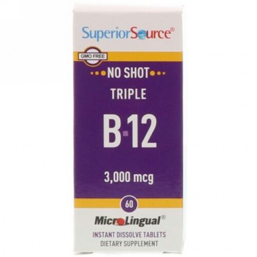 Superior Source, Triple B-12, 3,000 mcg, 60 Tablets (Discontinued Item)