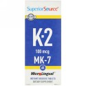 Superior Source, ビタミンK-2、100mcg、マイクロリンガル即溶性タブレット60粒