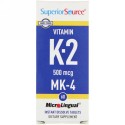 Superior Source, ビタミン K2, 500 mcg, マイクロリンガル 即溶性錠剤　60錠