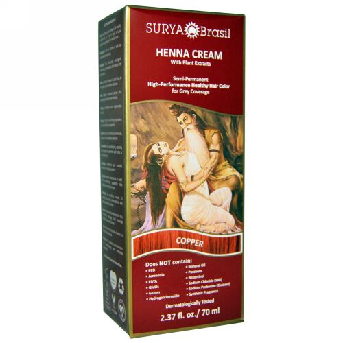 Surya Brasil, Henna Cream, Hair Coloring, Copper, 2.37 fl oz (70 ml) (Discontinued Item)