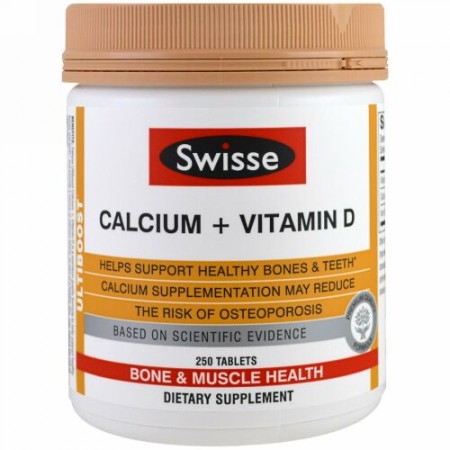 Swisse, カルシウム + ビタミンD、250錠 (Discontinued Item)
