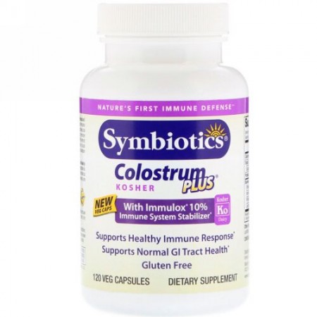 Symbiotics, コロストラムプラス、コーシャ乳製品、120ベジカプセル (Discontinued Item)