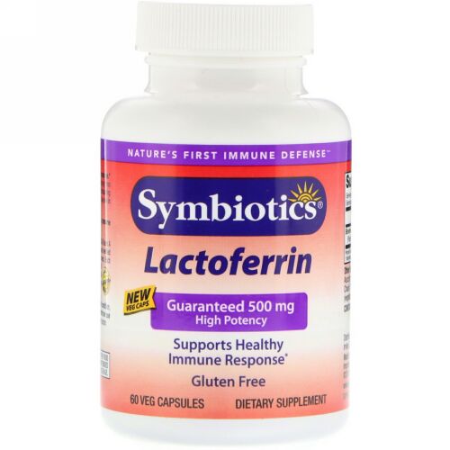 Symbiotics, ラクトフェリン、500 mg、ベジカプセル60錠