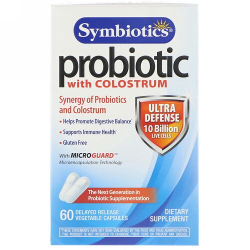 Symbiotics, Probiotic with Colostrum, 60 Delayed Release Vegetable Capsules (Discontinued Item)