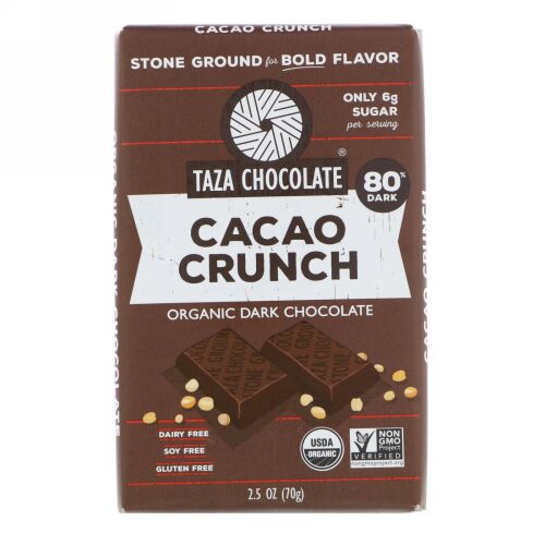 Taza Chocolate, Organic Dark Chocolate, Cacao Crunch, 2.5 oz (70 g) (Discontinued Item)