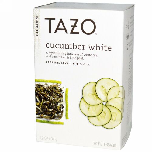 Tazo Teas, キューカンバーホワイトティー、 20フィルターバッグ、 1.2 oz (34 g) (Discontinued Item)
