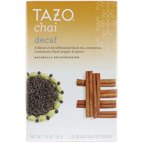 Tazo Teas, デカフェ・チア, 天然ノンカフェイン, 紅茶, フィルターバッグ 20 袋,  1.9 オンス (54 g)