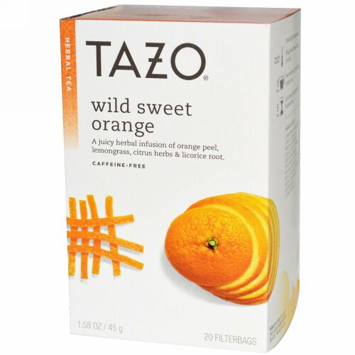 Tazo Teas, ワイルド･スイートオレンジ、ハーバルティー、カフェインフリー、20フィルターバッグ、1.58 oz (45 g) (Discontinued Item)