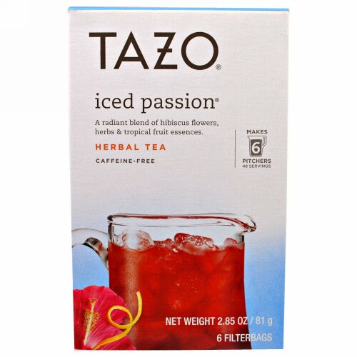 Tazo Teas, タゾ、アイスパッション・ハーブティー、フィルターバッグ6個、2.85オンス（81g） (Discontinued Item)