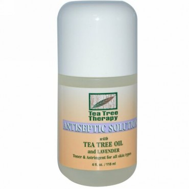 Tea Tree Therapy, アンチセプティックソリューション（消毒剤）、ティーツリーオイルとラベンダー入り、4 fl oz (118 ml) (Discontinued Item)