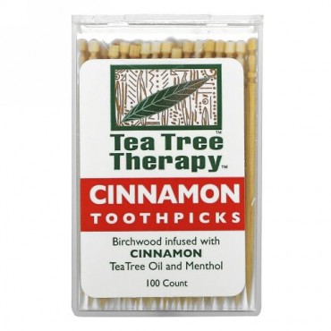 Tea Tree Therapy, シナモン トゥースピックス(楊枝), およそ100