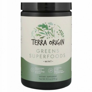 Terra Origin, Greens Superfoods, Mint, 9.5 oz (270 g) (Discontinued Item)