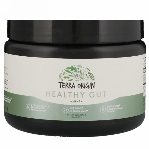 Terra Origin, ヘルシー腸パウダー、ミント、5.35オンス (151.8 g) (Discontinued Item)