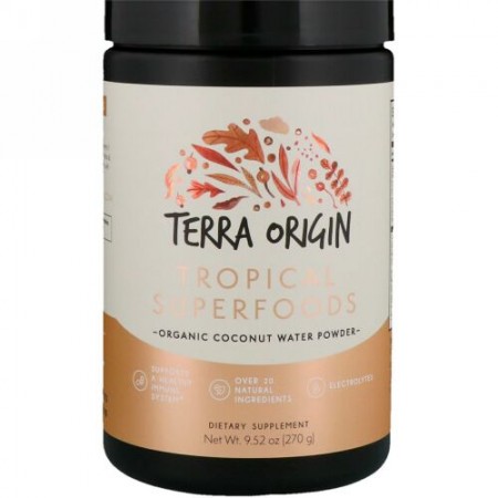 Terra Origin, Tropical Superfoods, Organic Coconut Water Powder, 9.52 oz (270 g) (Discontinued Item)