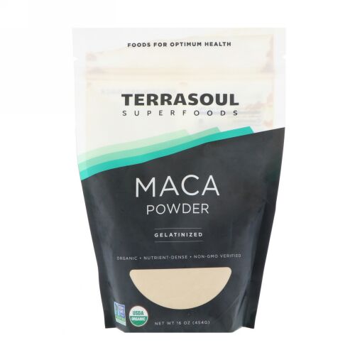 Terrasoul Superfoods, マカパウダー、ゼラチン化、16 oz (454 g) (Discontinued Item)