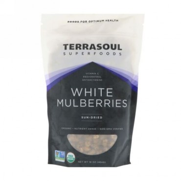 Terrasoul Superfoods, トウグワ（White Mulberries）日干し 、16オンス(454 g) (Discontinued Item)