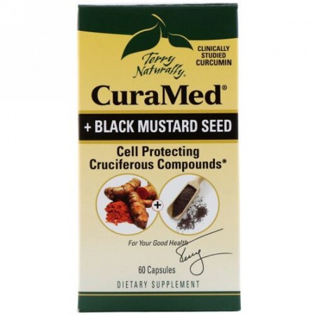 Terry Naturally, CuraMed + ブラックマスタードシード、カプセル60粒 (Discontinued Item)