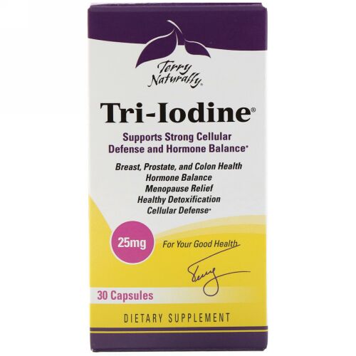 Terry Naturally, Terry Naturally、 Tri-Iodine、25 mg、カプセル 30錠 (Discontinued Item)
