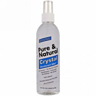 Thai Deodorant Stone, ピュア＆ナチュラル、 クリスタルデオドラントミスト、 無香料、 8オンス (240 ml)