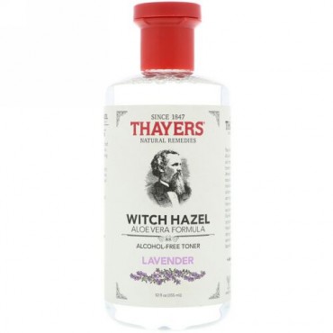 Thayers, マンサク（Witch Hazel）, アロエベラフォーミュラ, アルコールフリートナー, ラベンダー, 12液量オンス（355 ml） (Discontinued Item)