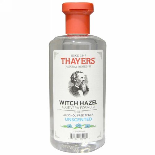 Thayers, セイヤーズ, アロエベラ入り、アルコールフリー、無香料、マンサク化粧水、12液量オンス(355 ml) (Discontinued Item)