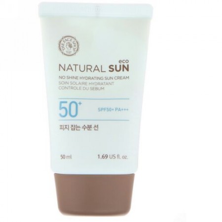 The Face Shop, Natural Sun Eco, No Shine Hydrating Sun Cream, SPF 50+ PA+++, 1.69 fl oz (50 ml) (Discontinued Item)