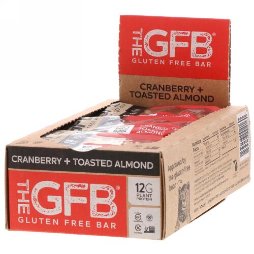 The GFB, グルテンフリーバー、クランベリー+トーストアーモンド、12本、各58g (Discontinued Item)