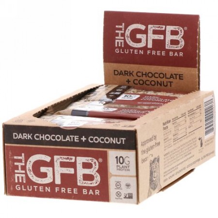 The GFB, グルテンフリーバー、ダークチョコ+ココナッツ、12本、各58g (Discontinued Item)