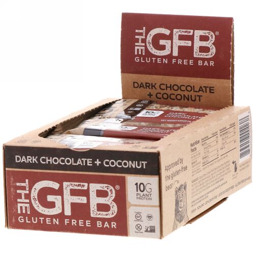 The GFB, グルテンフリーバー、ダークチョコ+ココナッツ、12本、各58g (Discontinued Item)