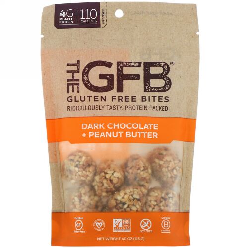 The GFB, グルテンフリーバイツ、ダークチョコレートピーナッツバター、113g（4oz） (Discontinued Item)