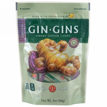 The Ginger People, ジン・ジン、ジューシージンジャーキャンディ、オリジナル、 3 oz (84 g)