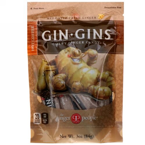 The Ginger People, ジンジンズ、噛み応えのあるジンジャーキャンディー、ホットコーヒー、3 oz (84 g)