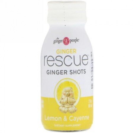 The Ginger People, Ginger Rescue Shots, Lemon & Cayenne, 2 fl oz (60 ml) (Discontinued Item)