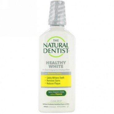 The Natural Dentist, Healthy White, Pre-Brush Antigingivitis/Antiplaque Rinse, Clean Mint, 16.9 fl oz (500 ml)