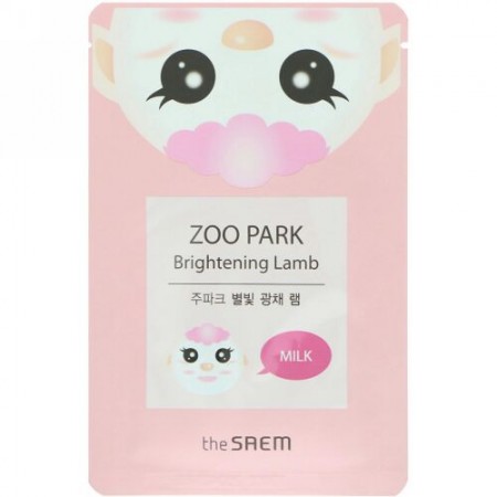 The Saem, Zoo Park, Brightening Lamb Mask, 1 Sheet, 0.84 fl oz (25 ml) (Discontinued Item)